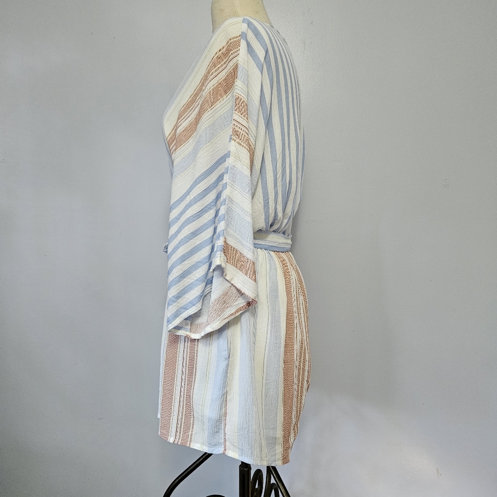 Olive Scent Stripe Three-Quarter Sleeve Romper Medium NEW - Picture 11 of 16